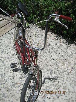 1977 Schwinn Stingray 5-speed Banana Seat Muscle Bike Vintage S2 Red Krate 70s