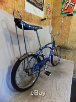 1977 Schwinn Stingray Bx Boys Blue Banana Seat Muscle Bike Vintage Slik 1970s