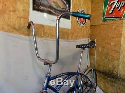 1977 Schwinn Stingray Bx Boys Blue Banana Seat Muscle Bike Vintage Slik 1970s