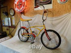 1978 Schwinn Stingray II Boys Banana Seat Muscle Bicycle Yellow+red S2 Vintage