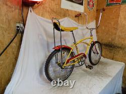 1978 Schwinn Stingray II Boys Banana Seat Muscle Bicycle Yellow+red S2 Vintage