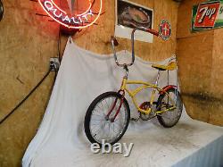 1978 Schwinn Stingray II Boys Banana Seat Muscle Bicycle Yellow+red S2 Vintage