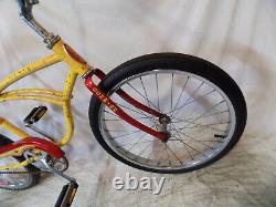 1978 Schwinn Stingray II Boys Banana Seat Muscle Bicycle Yellow+red S2 Vintage