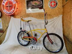 1979 Schwinn Stingray II Boys Banana Seat Muscle Bicycle Yellow+red S7 Vintage