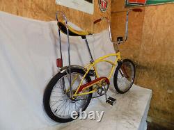 1979 Schwinn Stingray II Boys Banana Seat Muscle Bicycle Yellow+red S7 Vintage