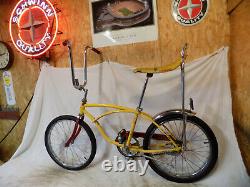 1979 Schwinn Stingray II Boys Banana Seat Muscle Bicycle Yellow+red S7 Vintage