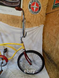 1979 Schwinn Stingray II Boys Banana Seat Muscle Bicycle Yellow+red S7 Vintage