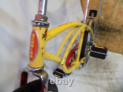 1979 Schwinn Stingray II Boys Banana Seat Muscle Bicycle Yellow+red S7 Vintage