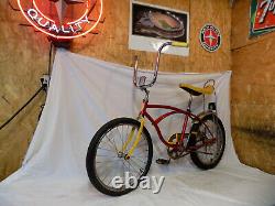 1980 Schwinn Stingray Boys Banana Seat Muscle Bike Red+yellow S7 Vintage Slik