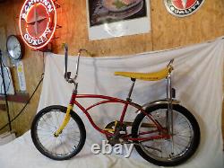 1980 Schwinn Stingray Boys Banana Seat Muscle Bike Red+yellow S7 Vintage Slik