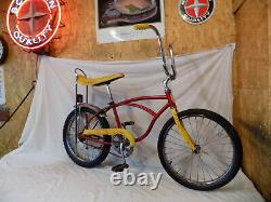 1980 Schwinn Stingray Boys Banana Seat Muscle Bike Red+yellow S7 Vintage Slik