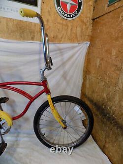 1980 Schwinn Stingray Boys Banana Seat Muscle Bike Red+yellow S7 Vintage Slik