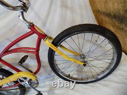 1980 Schwinn Stingray Boys Banana Seat Muscle Bike Red+yellow S7 Vintage Slik