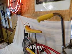 1980 Schwinn Stingray Boys Banana Seat Muscle Bike Red+yellow S7 Vintage Slik