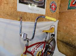 1980 Schwinn Stingray Boys Banana Seat Muscle Bike Red+yellow S7 Vintage Slik