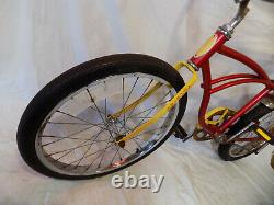 1980 Schwinn Stingray Boys Banana Seat Muscle Bike Red+yellow S7 Vintage Slik