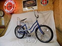 1982 Schwinn Fair Lady Stingray Muscle Bicycle Banana Seat Blue Vintage LIL Chik