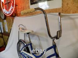 1982 Schwinn Fair Lady Stingray Muscle Bicycle Banana Seat Blue Vintage LIL Chik