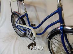 1982 Schwinn Fair Lady Stingray Muscle Bicycle Banana Seat Blue Vintage LIL Chik
