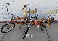 2 SCHWINN 1967 COPPER STING RAY DELUXE Bicycle Stingray Pair antique vintage