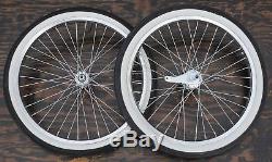 20 Bike WHEELS White Wall TIRES Slick Vintage Schwinn Stingray Bicycle Huffy