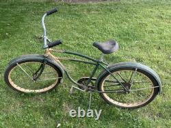 24 Vintage 1950s SCHWINN SPITFIRE Barn Find NJ 07024 LOCAL PICKUP Florida Green