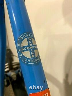 26 Schwinn Continental Men's Bike 1972 ALL ORIGINAL Chicago USA Vintage BLUE