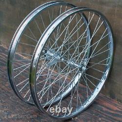 26 x 2.125 Chrome Cruiser Bike WHEELS Tires Vintage Schwinn Phantom S2 Bicycle