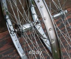 26 x 2.125 Chrome Cruiser Bike WHEELS Tires Vintage Schwinn Phantom S2 Bicycle