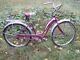 58 Vintage Violet Girls Schwinn Fiesta Bicycle Rack Horn Tank Double Nurled Rim
