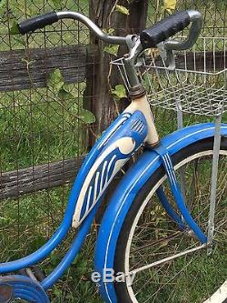 Beautiful Vintage 1950s Schwinn Hornet Ladies Bicycle With Tank / Basket