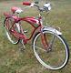 Beautiful Vintage 1956 Schwinn Red Jaguar Mark Ii Deluxe 3 Speed Bicycle Nice