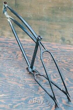 Black 1939 Prewar Schwinn DX Bicycle FRAME Vintage Klunker MTB Cruiser Tank Bike