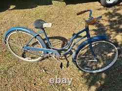 Blue Vintage Schwinn Tornado 26 Girls Bicycle