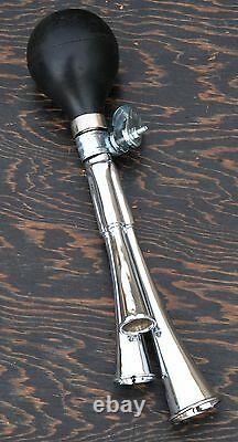 Chrome Triple Note Trumpet Bicycle HORN Vintage Schwinn Cruiser Bike Fixie Bell