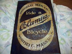 Columbia sign enamel schwinn bike bicycle antique vintage early original solid