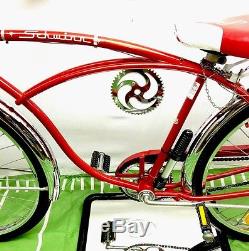Custom Vintage Schwinn Typhoon 2 Spd Kickback Cruiser RED 26 Chicago Bike Rare