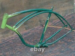 Green Schwinn B-6 AutoCycle Bike FRAME Vintage Phantom Tank Cruiser Bicycle B6