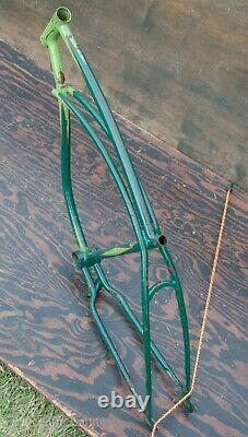 Green Schwinn B-6 AutoCycle Bike FRAME Vintage Phantom Tank Cruiser Bicycle B6