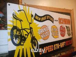 Large Vintage Rare Schwinn Bicycle Advertising 30'' Porcelain Metal Sign