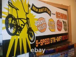 Large Vintage Rare Schwinn Bicycle Advertising 30'' Porcelain Metal Sign