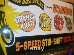 Large Vintage Rare Schwinn Bicycle Advertising 30'' Porcelain Metal Sign