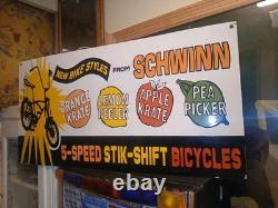 Large Vintage Rare Schwinn Bicycle Advertising 30'' Porcelain Metal Sign Large Vintage Rare Schwinn Bicycle Advertising 30'' Porcelain Metal Sign