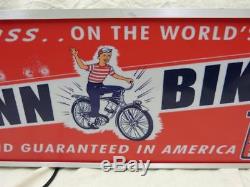 Large Vintage Schwinn bikes lighted advertising SIGN Bicycle