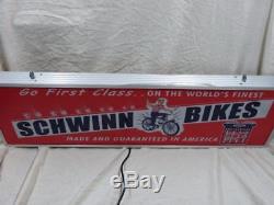 Large Vintage Schwinn bikes lighted advertising SIGN Bicycle