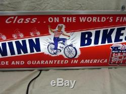 Large Vintage Schwinn bikes lighted advertising SIGN Bicycle