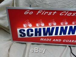 Large Vintage Schwinn bikes lighted advertising SIGN Bicycle