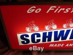 Large Vintage Schwinn bikes lighted advertising SIGN Bicycle