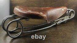Leather Hairpin SADDLE Vintage Schwinn Chopper RatRod Cruiser HiWheel Bike Seat