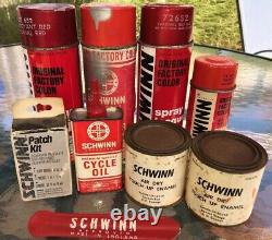 Lot of vintage SCHWINN SPRAY CAN PAINT & Misc